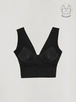 ASTRA BLACK BEADS & SEQUINS CROP TOP WITH INBUILT BRA