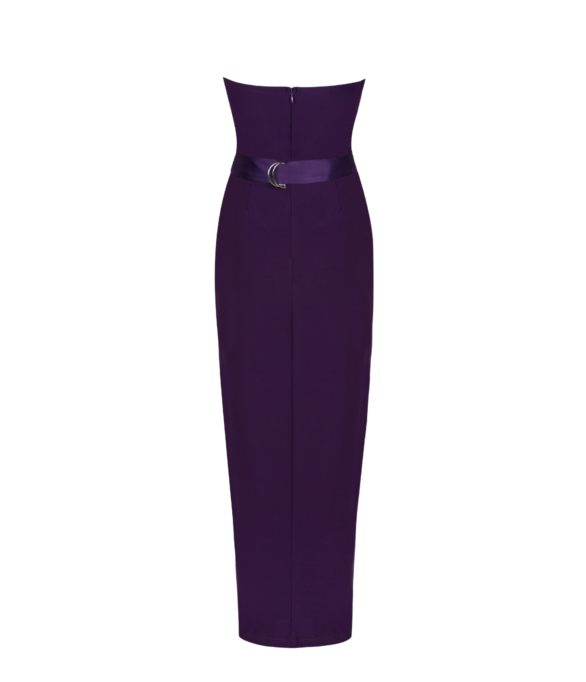 Forte royal purple structured collar gown with inbuilt padded bra 
