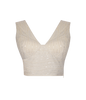 Snug fit ivory padded crop top for women party wear