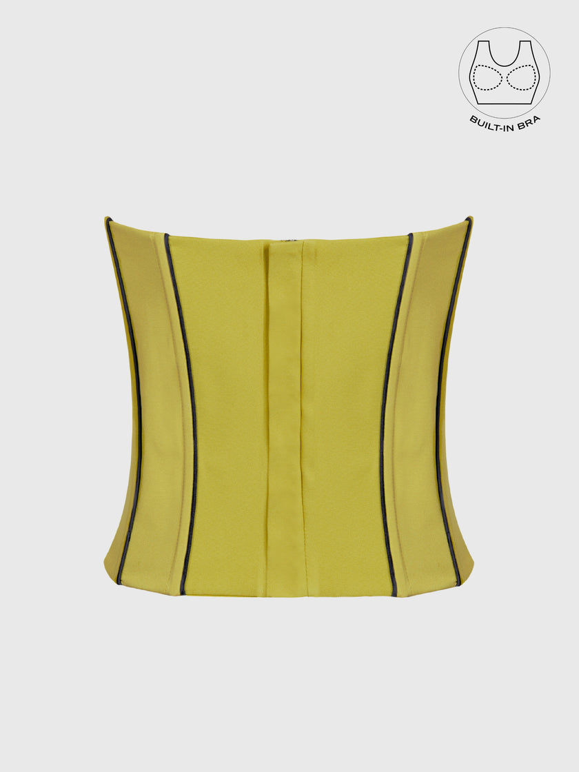 TENERA WASABI GREEN SUMMER CORSET WITH INBUILT BRA