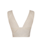 Stylish ivory embroidered crop top with inbuilt bra.
