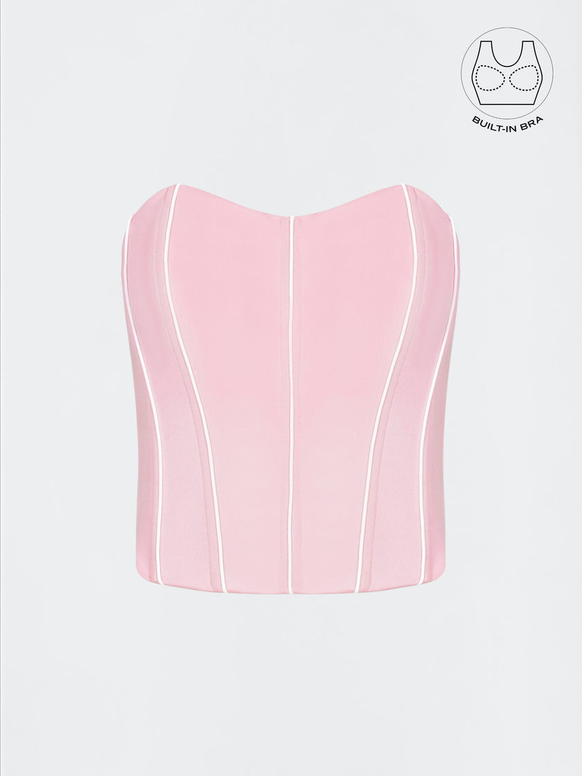 TENERA PASTEL PINK BIRTHDAY CORSET WITH INBUILT BRA