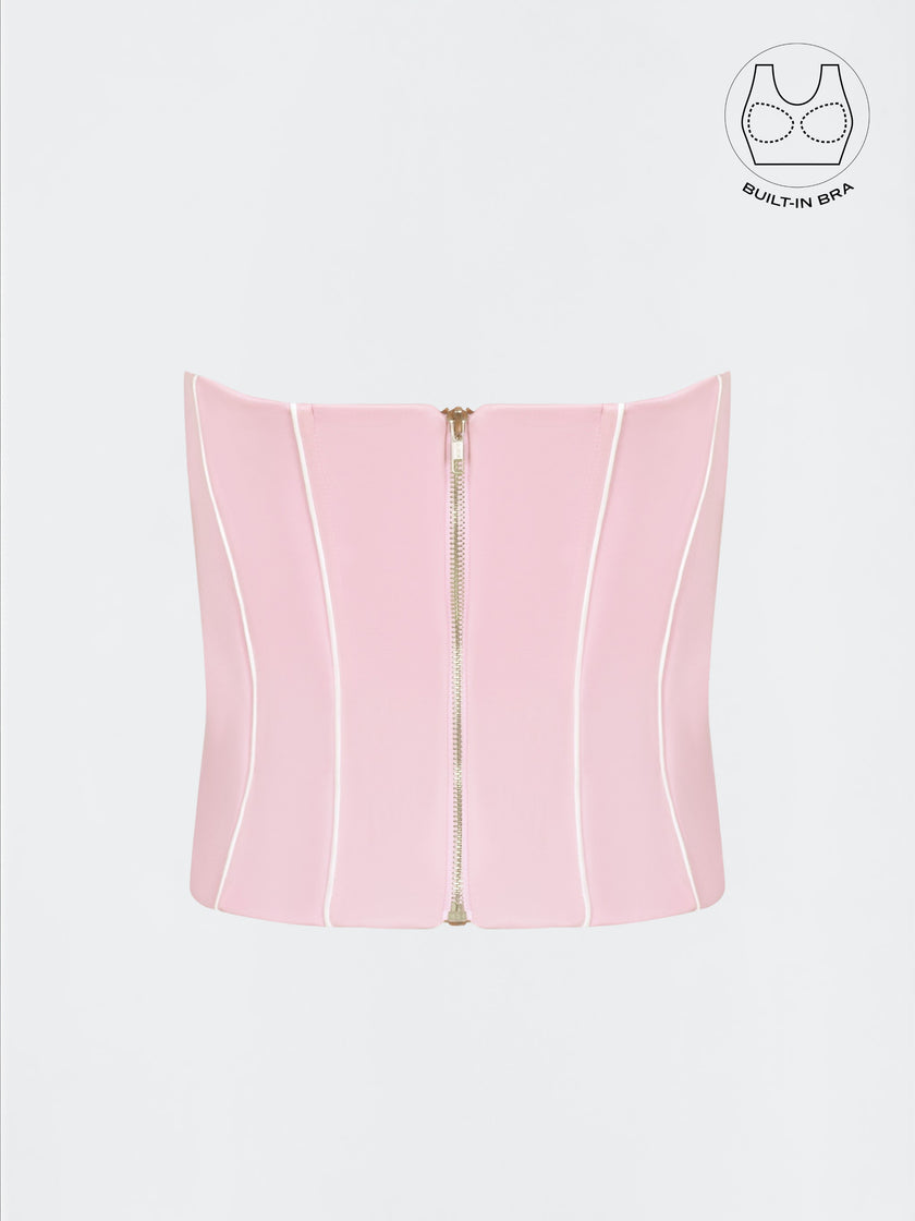TENERA PASTEL PINK BIRTHDAY CORSET WITH INBUILT BRA