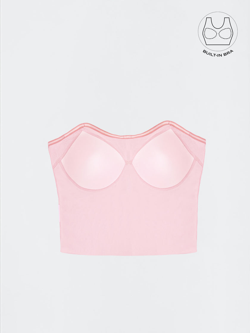 TENERA PASTEL PINK BIRTHDAY CORSET WITH INBUILT BRA