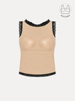 SOLENE BLACK BACKLESS CONTRAST LACE TOP WITH INBUILT BRA