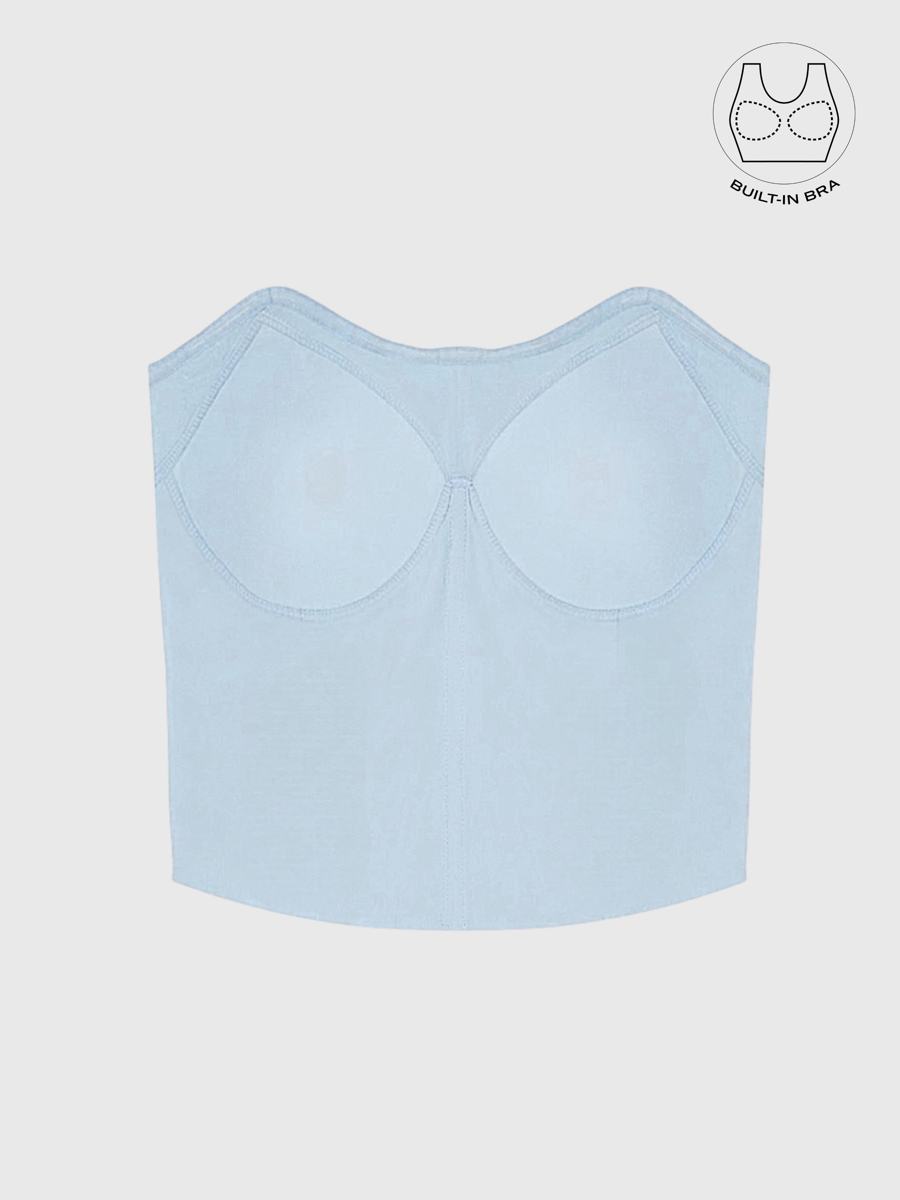 TENERA COOL BLUE SUMMER CASUAL CORSET WITH INBUILT BRA