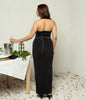 Forte black stretch gown for weddings and black-tie events.
