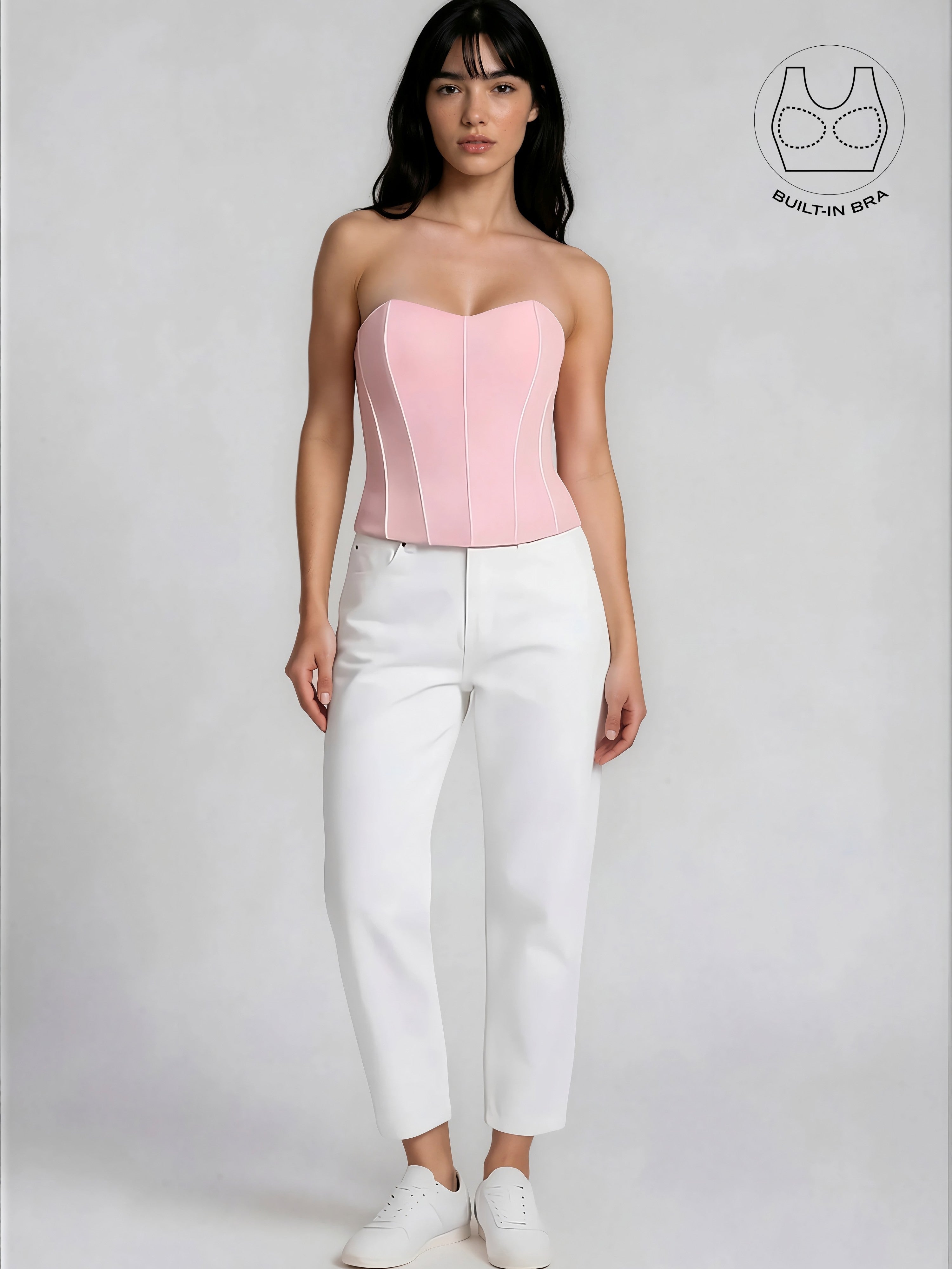 TENERA PASTEL PINK BIRTHDAY CORSET WITH INBUILT BRA