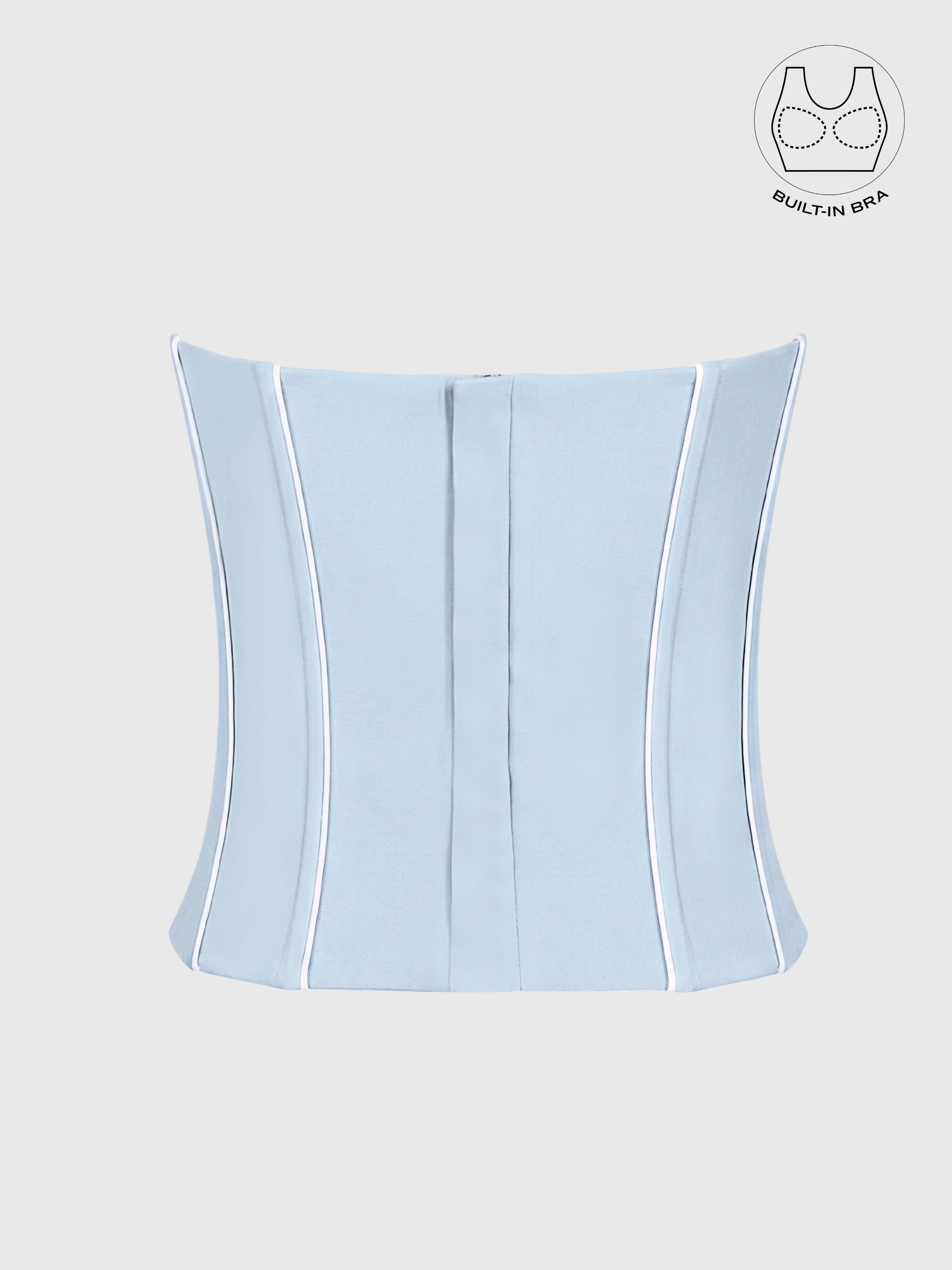 TENERA COOL BLUE SUMMER CASUAL CORSET WITH INBUILT BRA