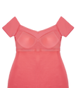 Varie coral pink cocktail dress with padded support.