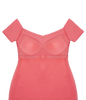 Varie coral pink cocktail dress with padded support.