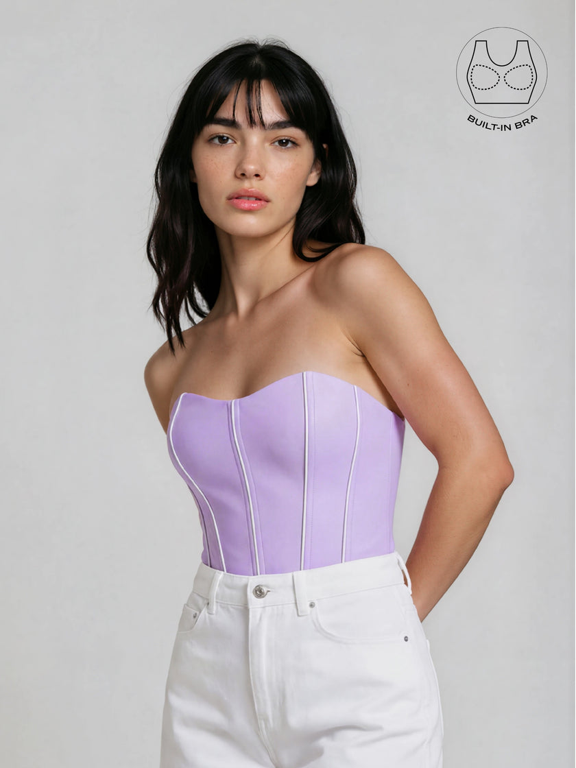 TENERA LAVENDER WASHABLE CORSET WITH INBUILT BRA