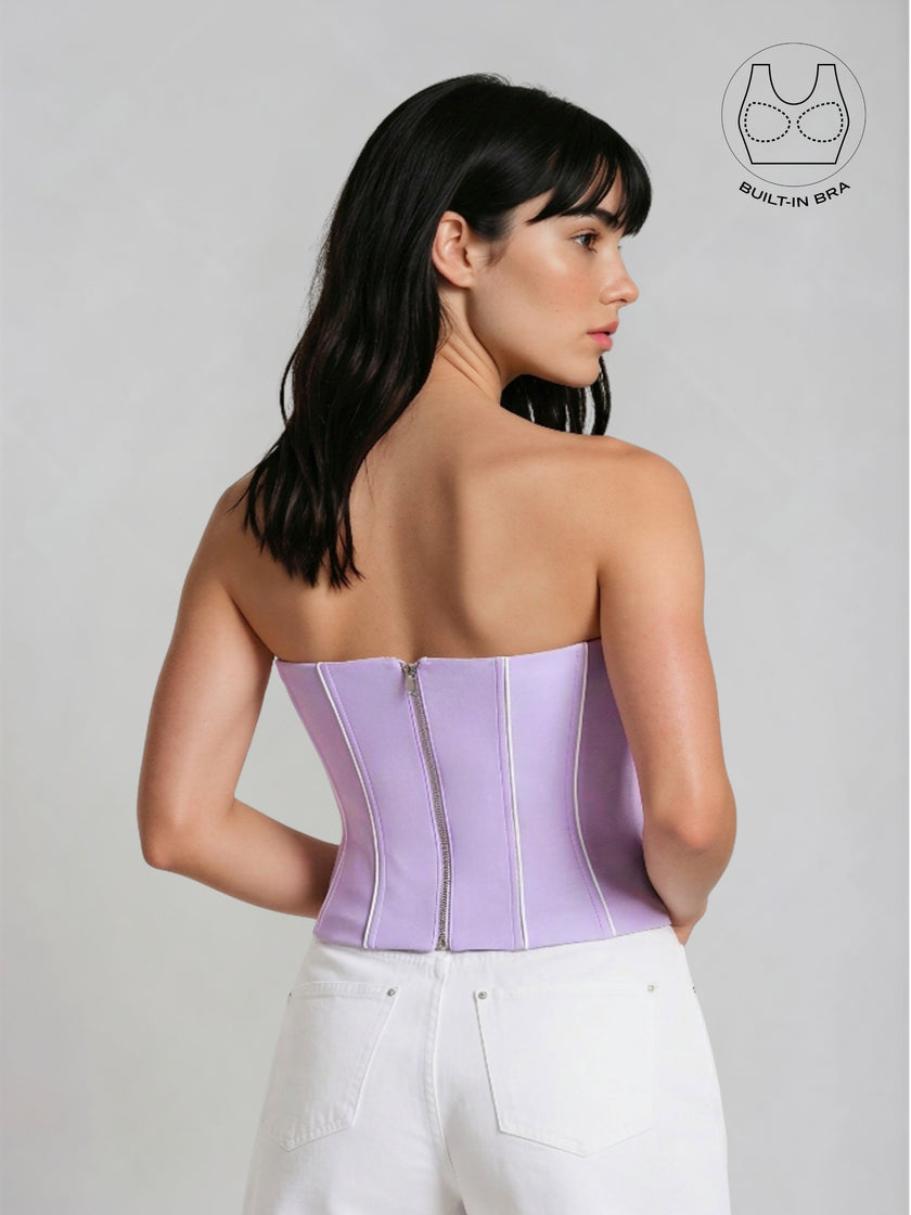 TENERA LAVENDER WASHABLE CORSET WITH INBUILT BRA