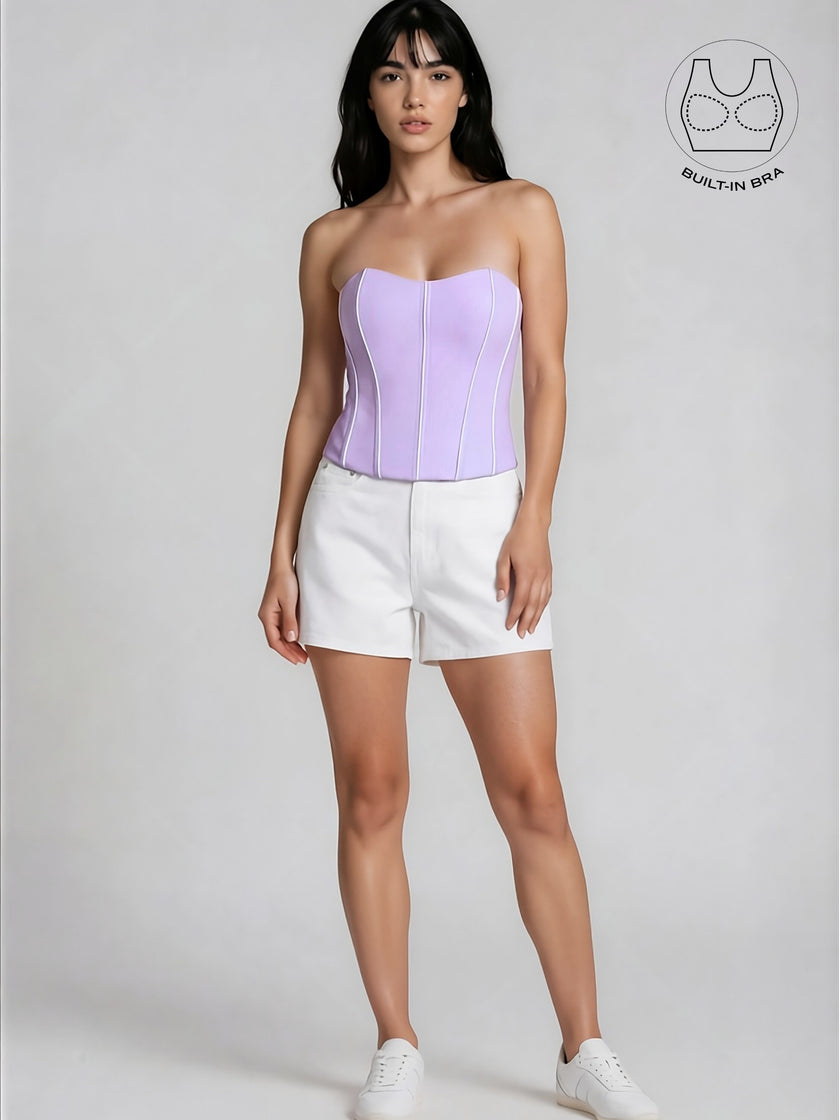 TENERA LAVENDER WASHABLE CORSET WITH INBUILT BRA