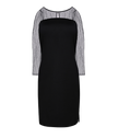 Black cocktail dress for weddings and evening parties.

