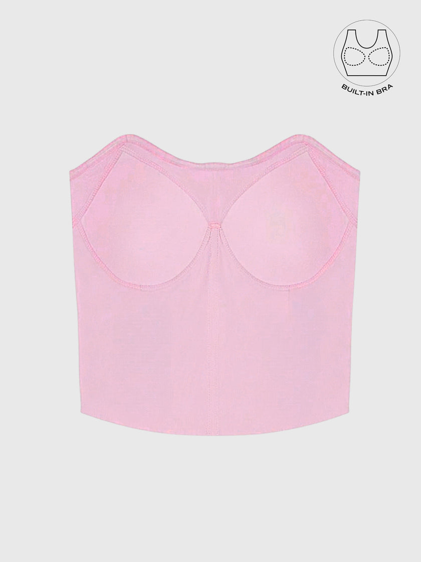TENERA ROSE PINK COMFORTABLE CORSET WITH INBUILT BRA