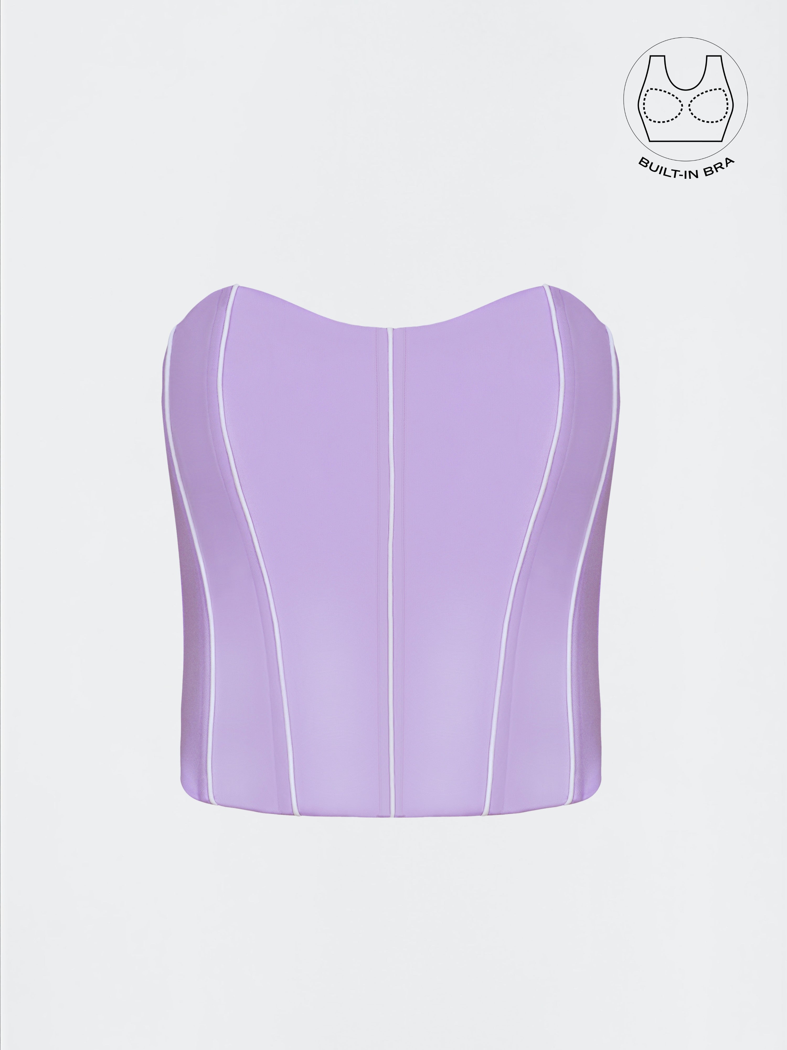 TENERA LAVENDER WASHABLE CORSET WITH INBUILT BRA