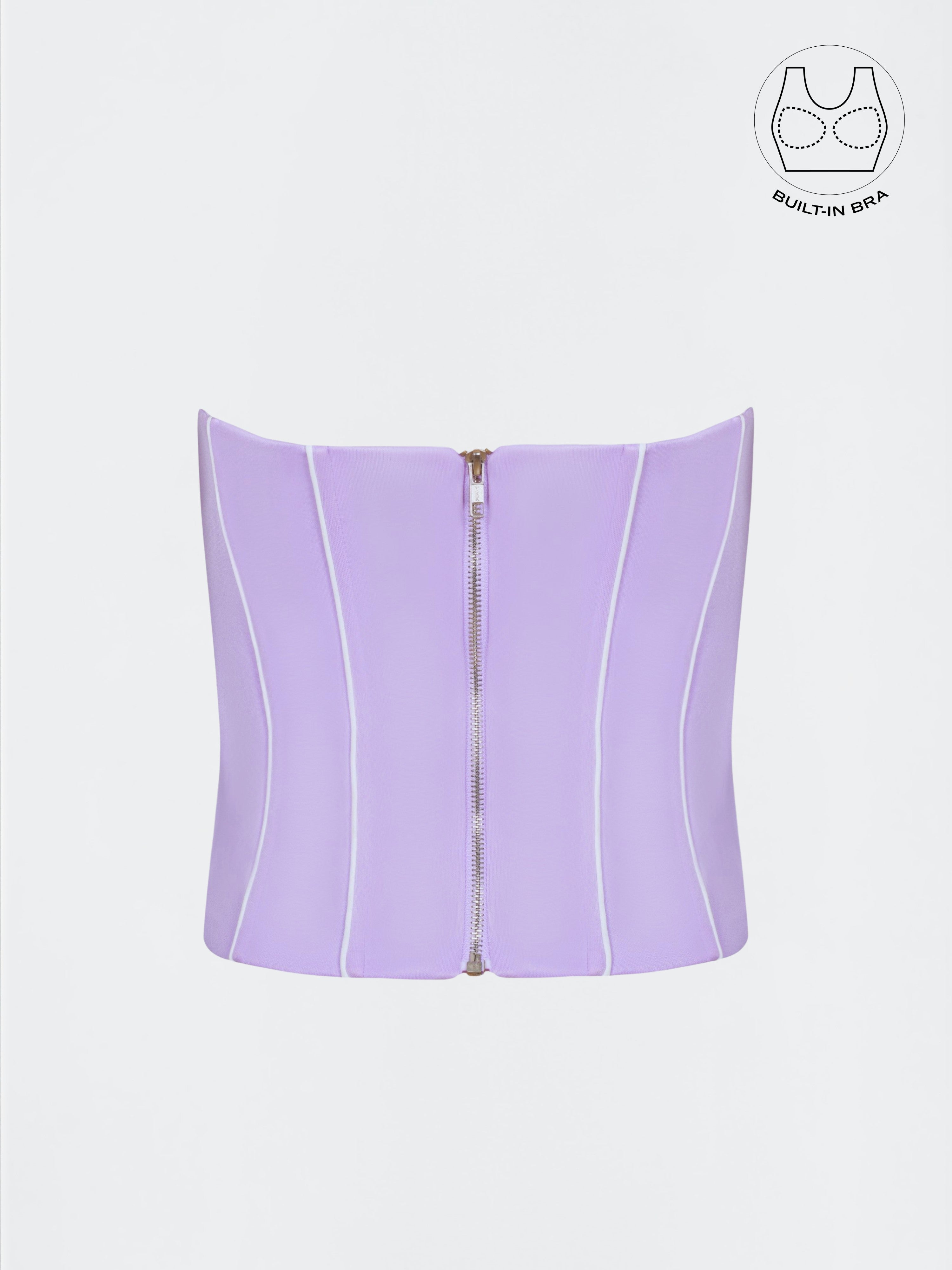 TENERA LAVENDER WASHABLE CORSET WITH INBUILT BRA