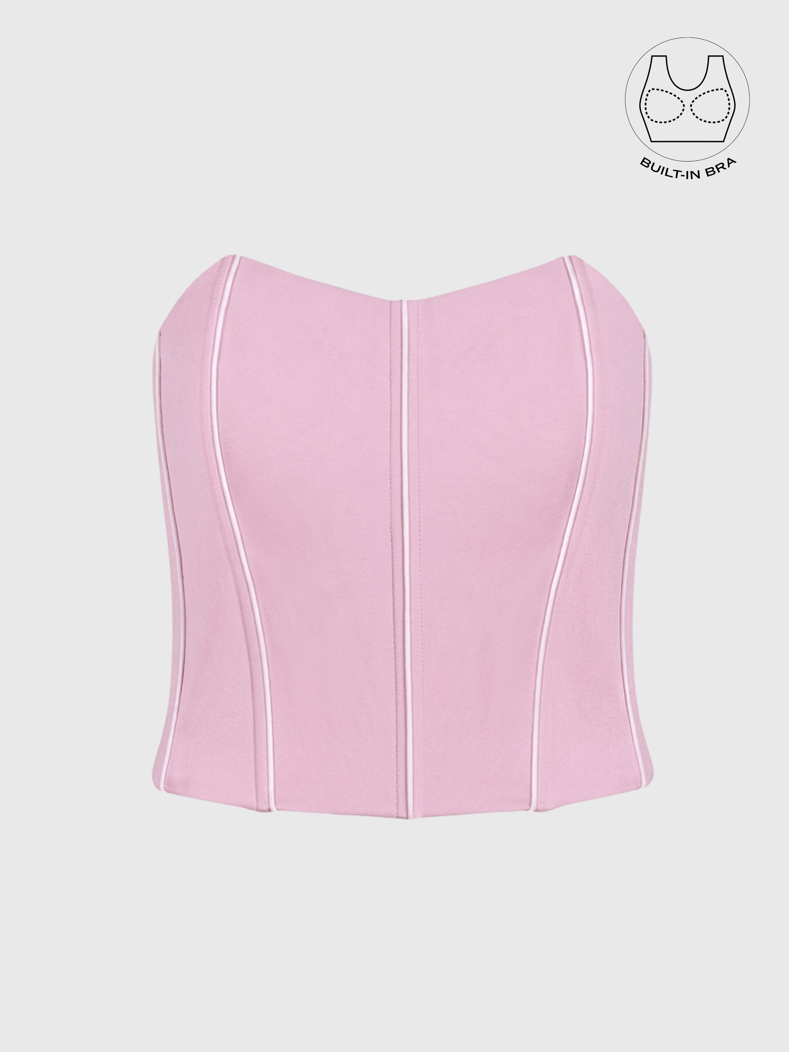 TENERA ROSE PINK COMFORTABLE CORSET WITH INBUILT BRA
