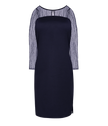 Inara navy blue embroidered cocktail dress for women.
