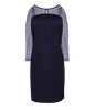 Inara navy blue embroidered cocktail dress for women.
