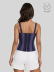 AVELIN MIDNIGHT PURPLE COLOR BLOCK CORSET WITH INBUILT BRA