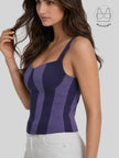 AVELIN MIDNIGHT PURPLE COLOR BLOCK CORSET WITH INBUILT BRA