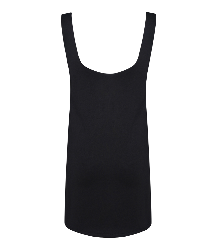 Sicura black washable button-down dress with inbuilt bra