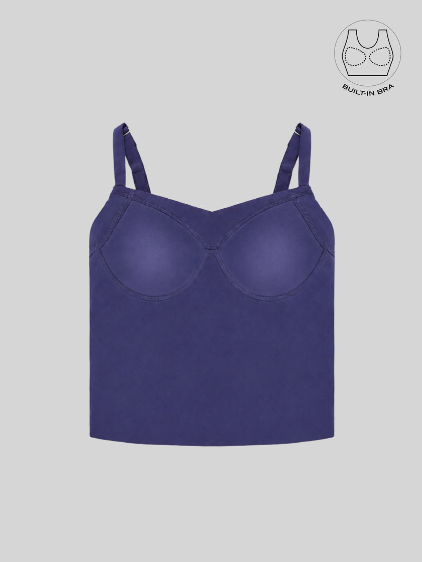 AVELIN MIDNIGHT PURPLE COLOR BLOCK CORSET WITH INBUILT BRA