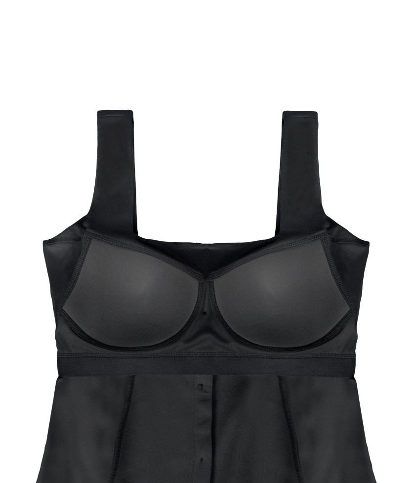 Stylish black smart casual dress with padded support.