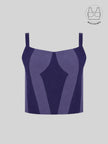 AVELIN MIDNIGHT PURPLE COLOR BLOCK CORSET WITH INBUILT BRA