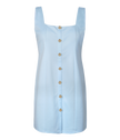 Premium washable sky blue button dress with padded support.