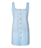 Premium washable sky blue button dress with padded support.