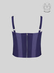 AVELIN MIDNIGHT PURPLE COLOR BLOCK CORSET WITH INBUILT BRA