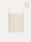 BIANCA OFF-WHITE TEXTURED COTTON BUCKLE TOP WITH INBUILT BRA