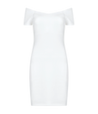 Stylish white bardot dress with inbuilt bra comfort