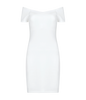 Stylish white bardot dress with inbuilt bra comfort