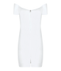 Pearl white cocktail dress with padded cups for parties.