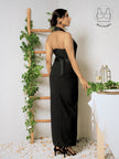 FORTE BLACK STRUCTURED COLLAR GOWN WITH INBUILT BRA