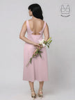 LIBERE POWDER PINK BUCKLE CUTOUT DRESS WITH INBUILT BRA