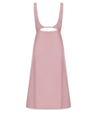 Stylish primrose pink padded cocktail dress for women.