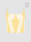 AVELIN BUTTER YELLOW COLOR BLOCK CORSET WITH INBUILT BRA