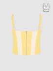 AVELIN BUTTER YELLOW COLOR BLOCK CORSET WITH INBUILT BRA
