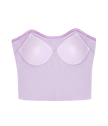 Party wear padded crop top with inbuilt bra lavender shade.