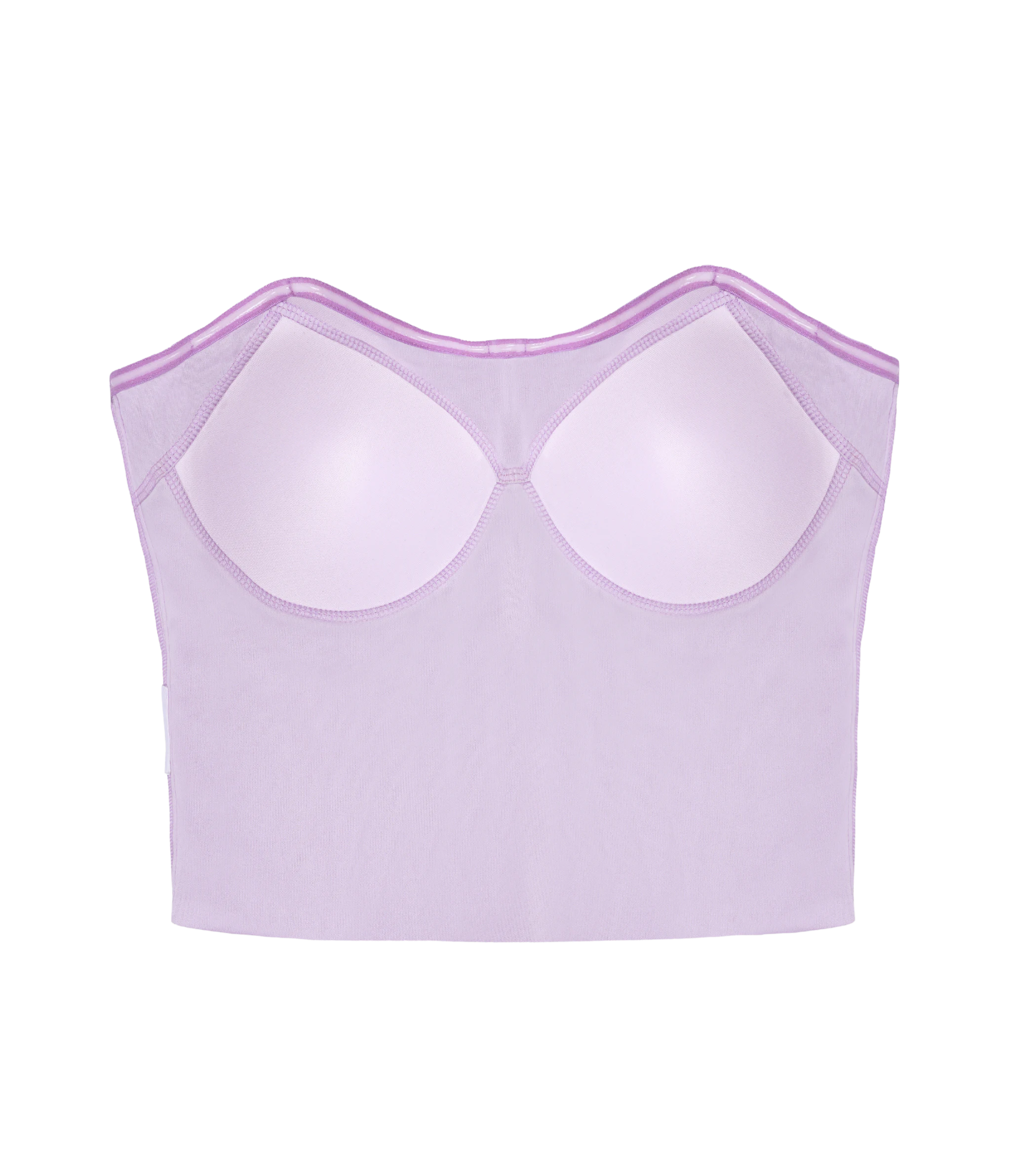 Party wear padded crop top with inbuilt bra lavender shade.