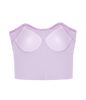 Party wear padded crop top with inbuilt bra lavender shade.