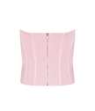 Women’s pastel pink crop top party wear for coffee dates.