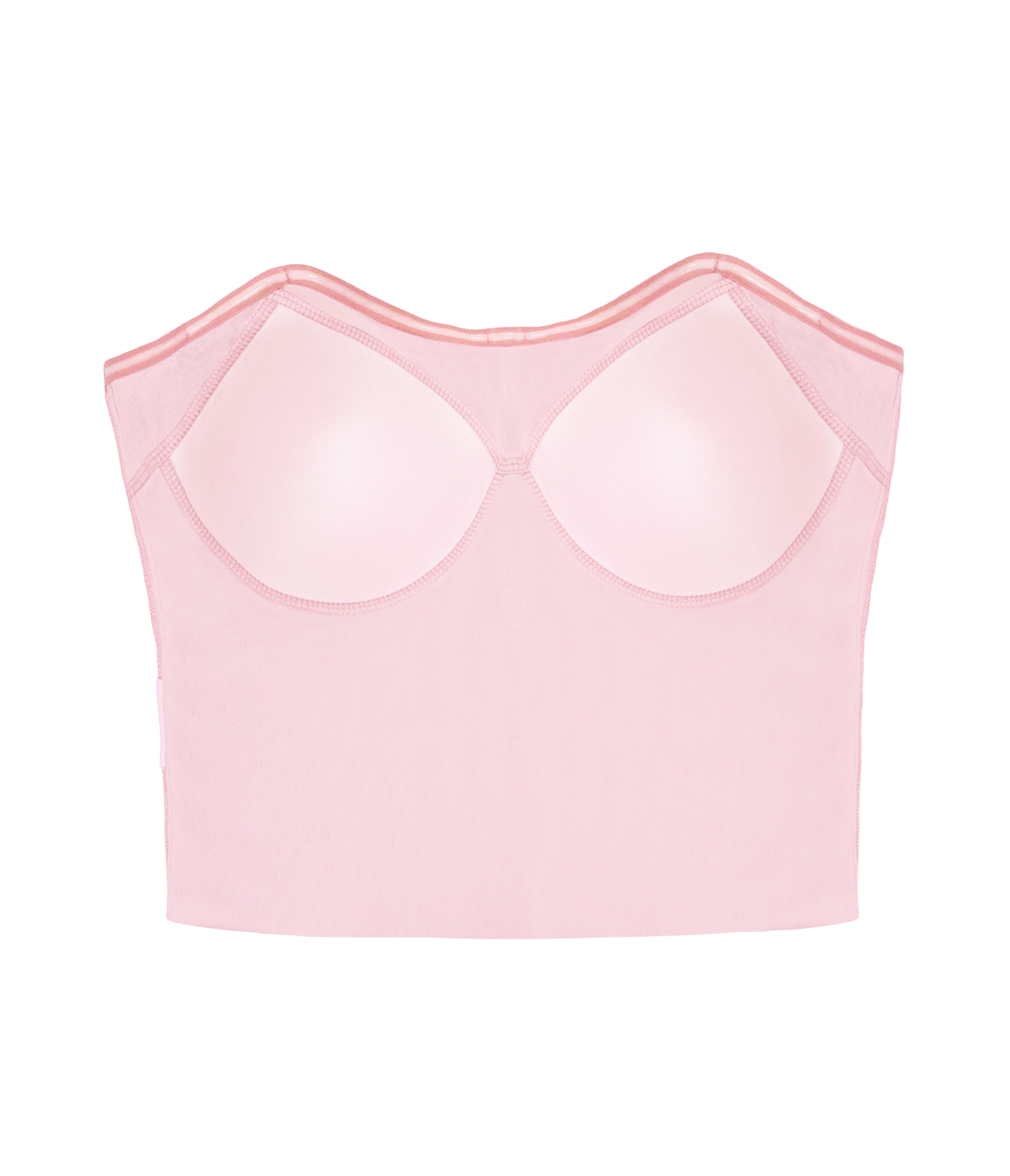 Tenera padded pastel pink crop top for casual chic.