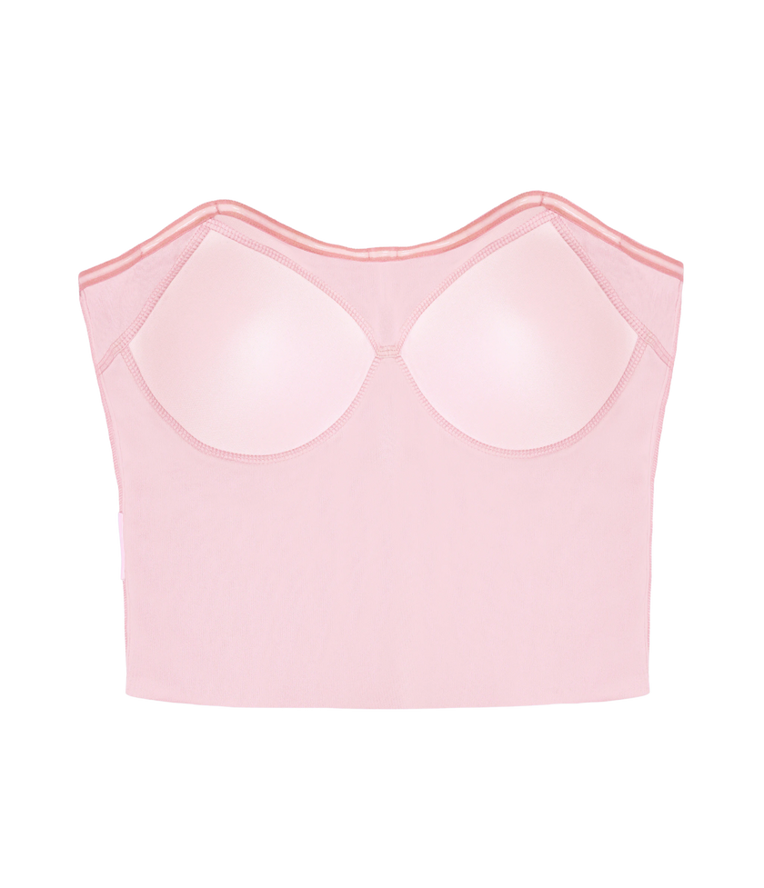 Tenera padded pastel pink crop top for casual chic.