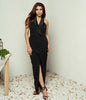 Forte black structured collar gown with inbuilt bra support.

